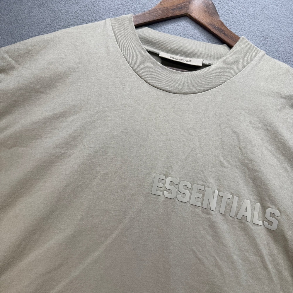 Fear of God Essentials T Shirt Mens XL Tan Cotton Oversized Streetwear Tee